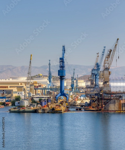 Obraz Cranes in a shipyard
