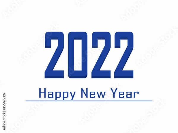 Fototapeta Happy Ney Year 2022.Template of bussiness design card 2022 celebration on transparent background. Flat. Vector illustration