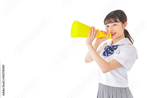 Fototapeta 応援をする学生