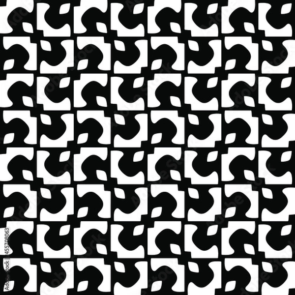 Obraz Seamless vector pattern in geometric ornamental style. Black and white pattern.