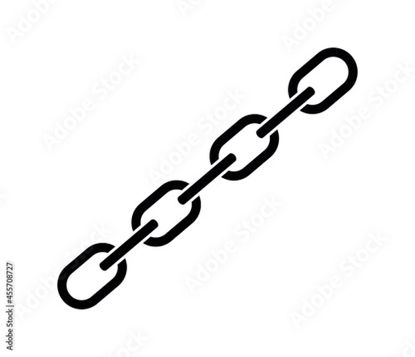 Fototapeta Chain sign icon in flat style. Connection concept on white isolated background.
