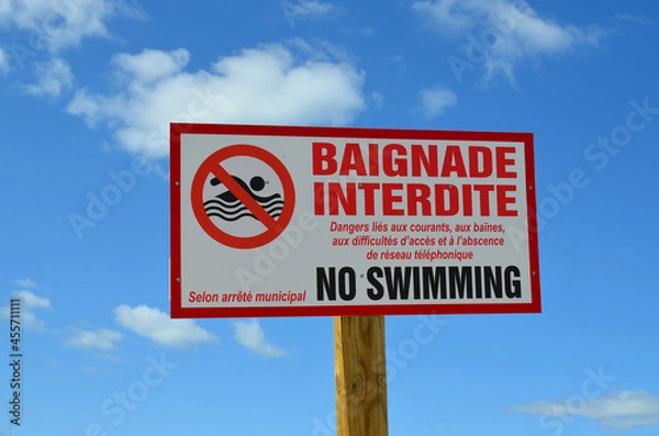 Obraz panneau baignade interdite