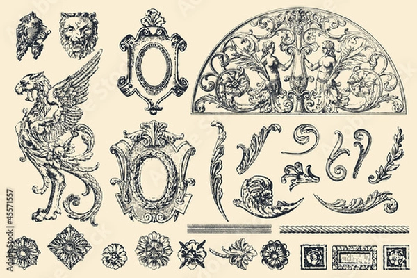 Obraz Ręcznie rysowane wektor retro ozdoby