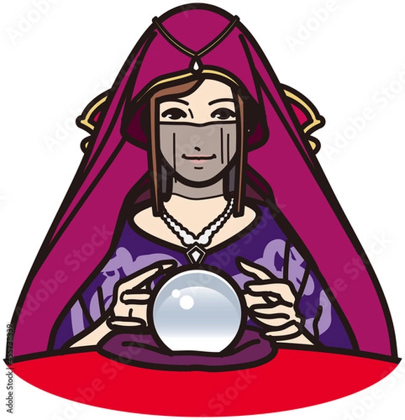 Obraz 水晶玉で占う占い師