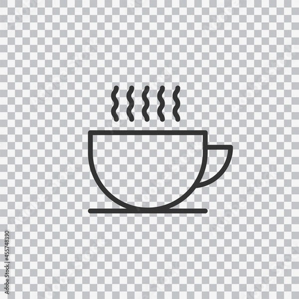 Obraz Coffee cup line icon, outline vector sign, linear pictogram isolated on transparent background. Symbol, logo illustration.
