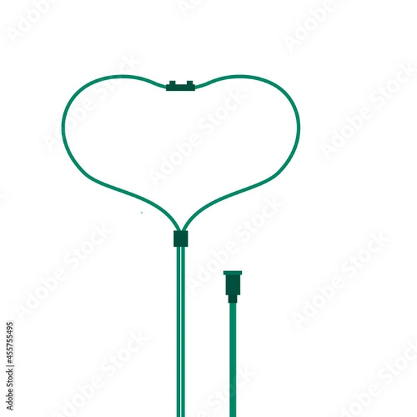 Obraz an Oxygen nasal cannula tube cartoon on white background.