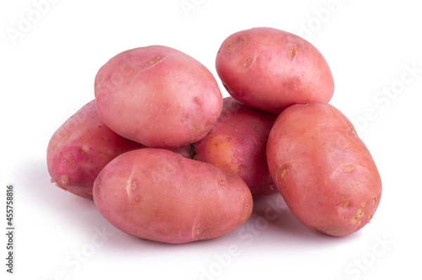 Fototapeta Perfect group of Raw Red Potatoes isolated on white background
