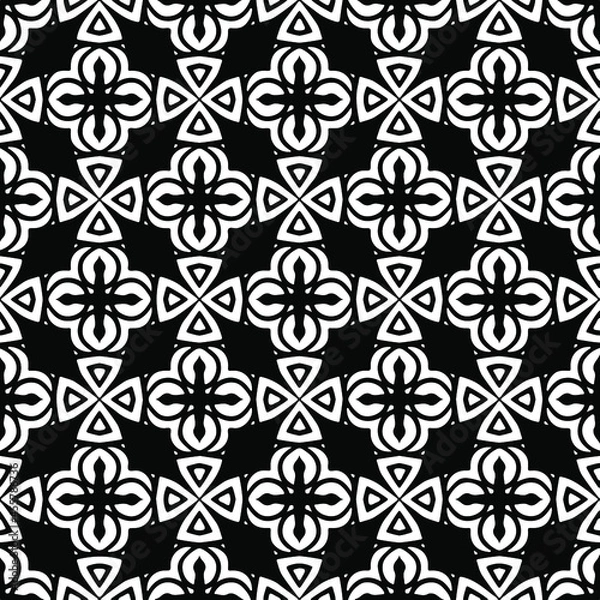 Fototapeta floral seamless pattern background.Geometric ornament for wallpapers and backgrounds. Black  pattern.

