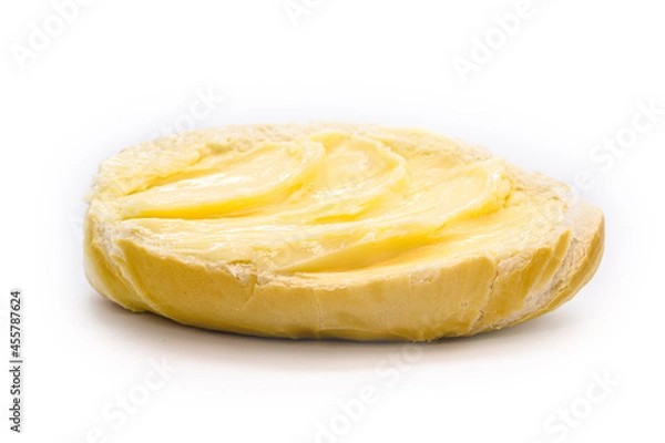 Fototapeta Brazilian salt bread, called French bread, bald or baguette, isolated white background.
