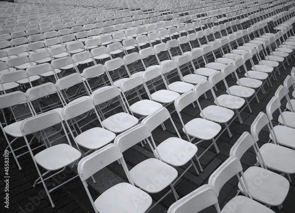 Fototapeta White Plastic Chairs