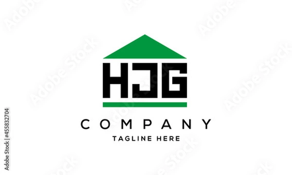 Fototapeta HJG three letter house for real estate logo design