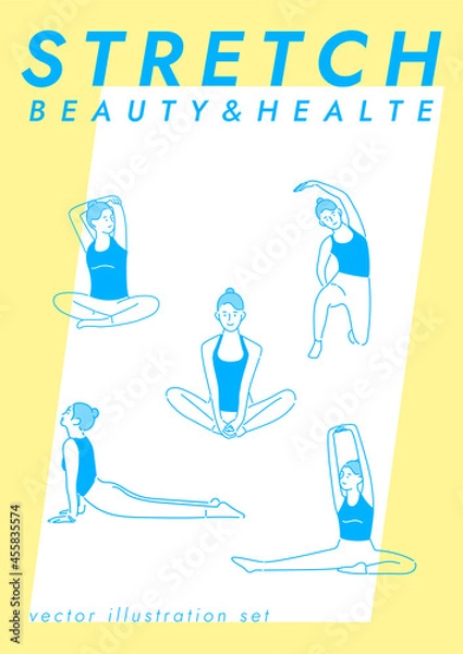 Obraz ストレッチをしている女性のベクターイラスト