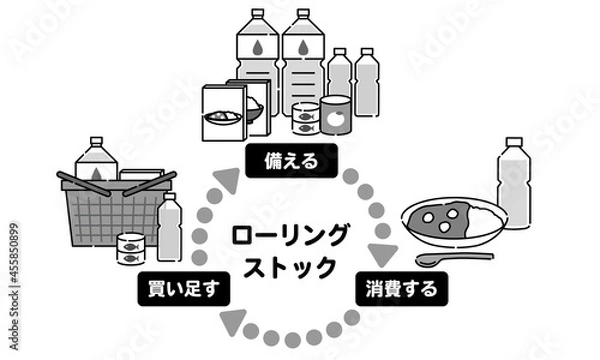 Obraz 人物無しローリングストックイラスト　モノクロ