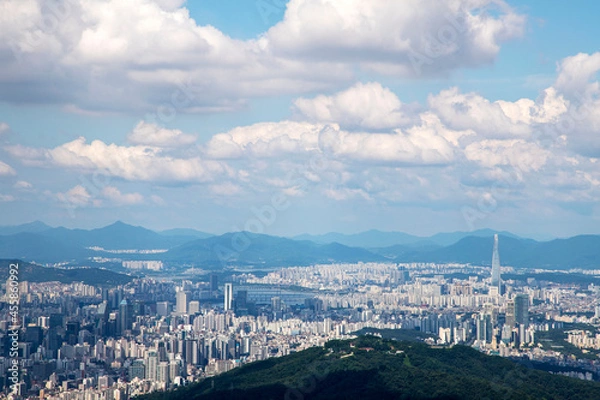 Fototapeta 관악산에서 본 서울 전경