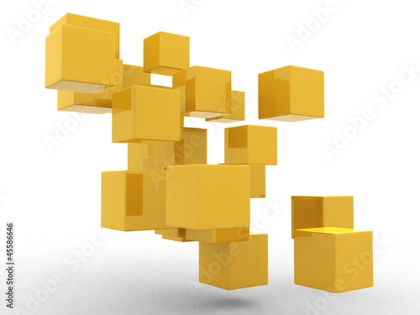 Obraz Abstract geometric shapes from cubes