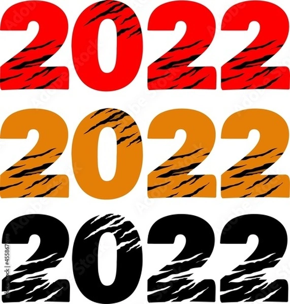 Fototapeta Happy new year 2022. The Year of the Tiger.
