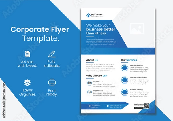 Fototapeta Title	
Corporate business flyer template design set with red, yellow, blue and light green color for marketing, business proposal, promotion, advertisement, publication purpose.