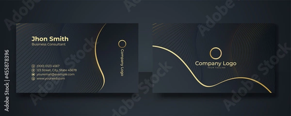 Fototapeta Business card template with abstract geometric elements. Modern corporate concept card design vector set
