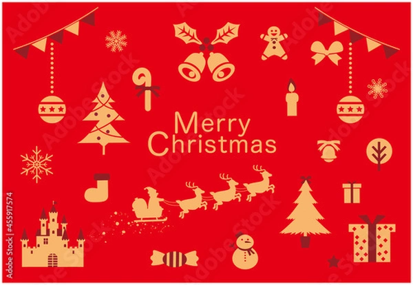 Fototapeta シンプルなクリスマスイラスト素材