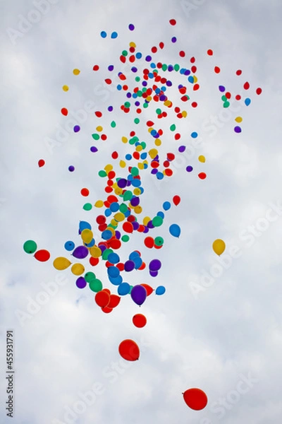 Obraz Party balloons floating into the sky