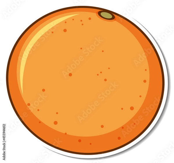 Fototapeta An orange sticker on white background