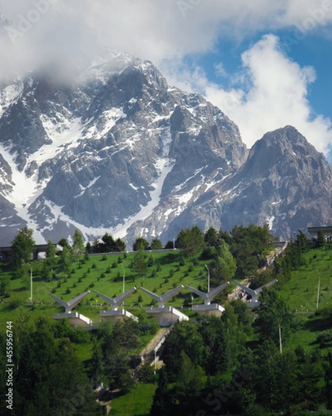 Obraz Almaty mountains landscape. Medeu