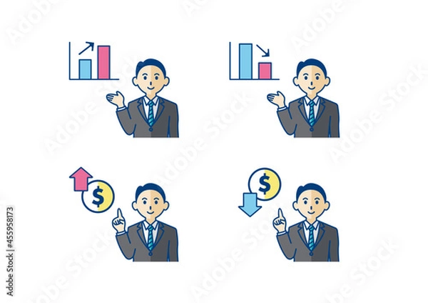 Obraz 企業のソリューションを提案するビジネスマン