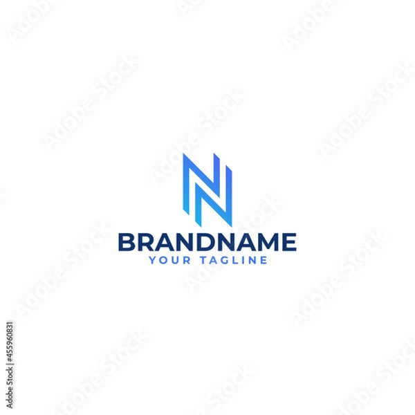 Fototapeta initial letter n nn nnn monogram logo design. minimal vector graphic alphabet symbol template.