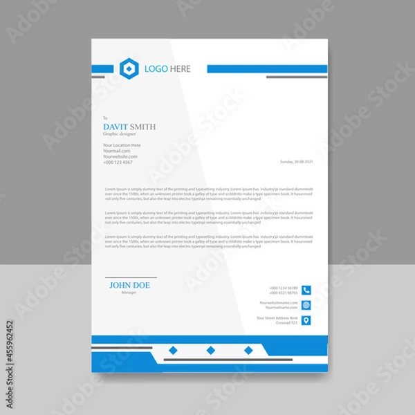 Obraz Business Letterhead Template Design