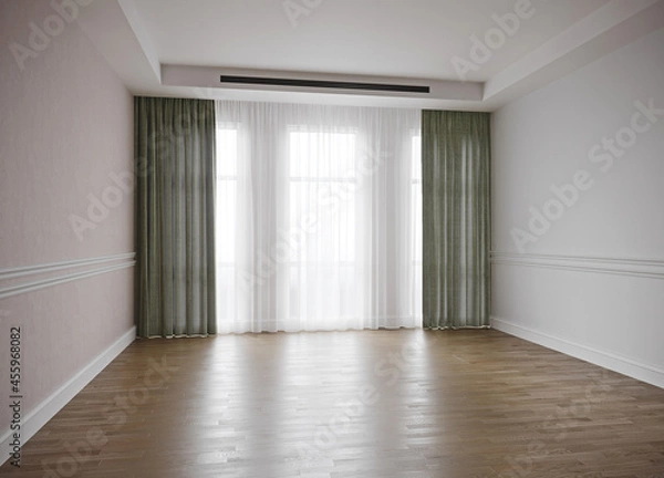Fototapeta Empty realistic room apartment