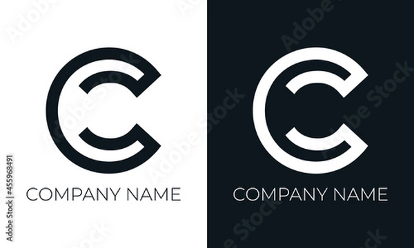 Fototapeta Initial letter c logo vector design template. Creative modern trendy c typography and black colors.