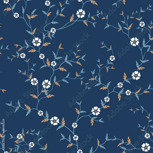 Obraz seamless pattern of flowers, branches and leaves