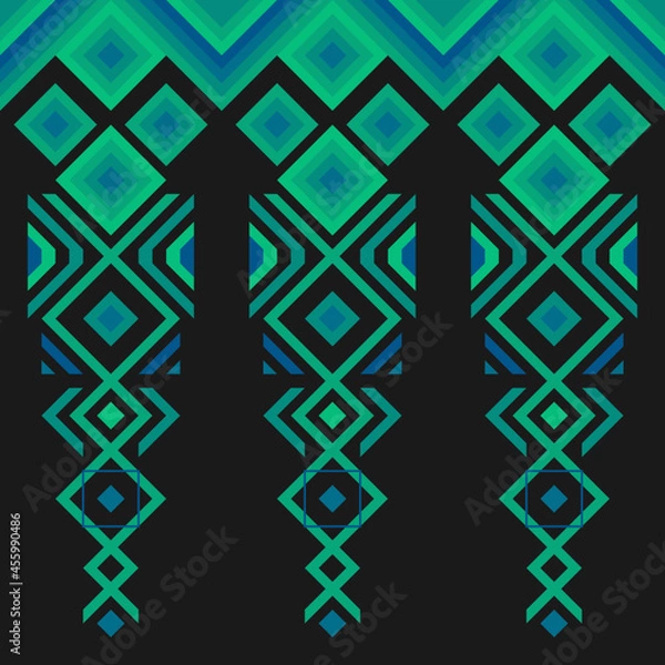 Obraz Pattern Name: "peacock" The pattern is made up of geometric figures. Both square and triangle were blended out into a modern-looking native pattern. 