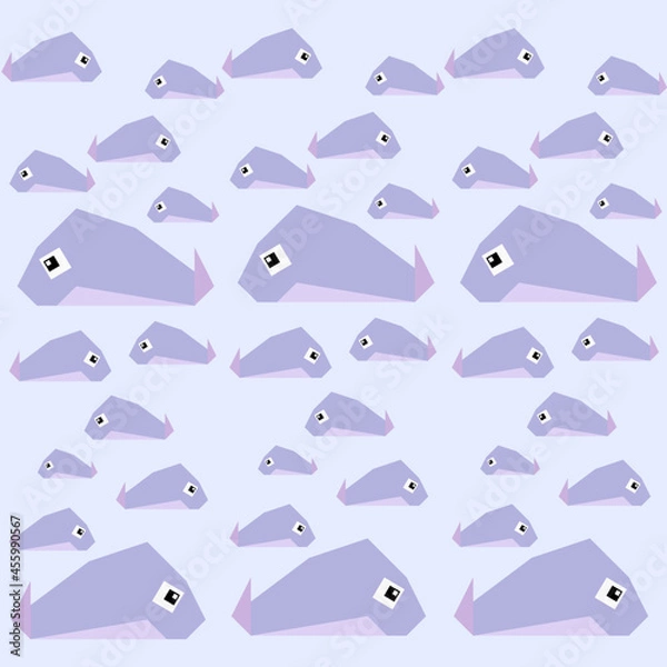 Fototapeta Pattern Name: "whale 1" The pattern is made up of geometric figures. Both square and triangle were blended out into a modern-looking native pattern. 