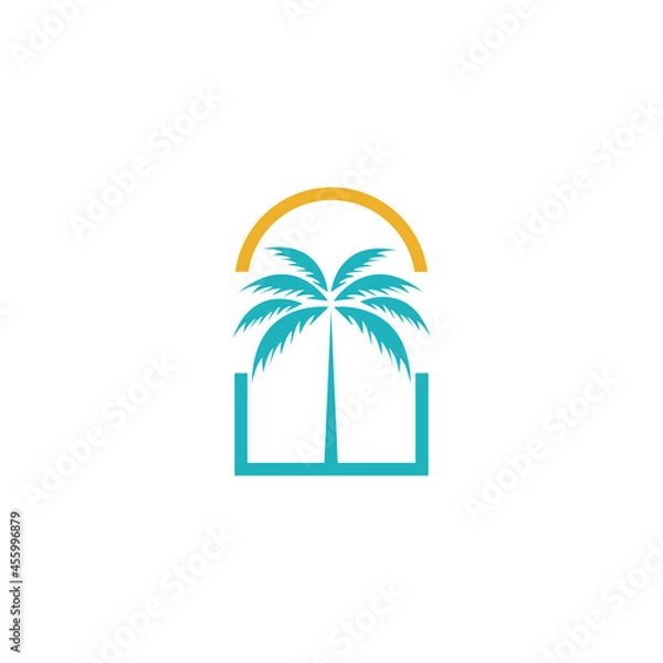 Obraz summer tree logo logo icon vector Template.