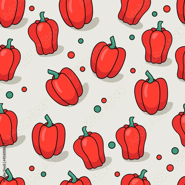 Obraz Red bell pepper pattern, seasonal vegetables 
