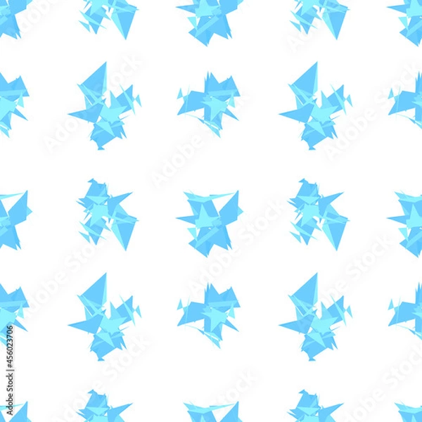 Fototapeta Blue Polygon Abstract Pattern Expressionism Digital Illustration. Vector Design Seamless Modern Texture.