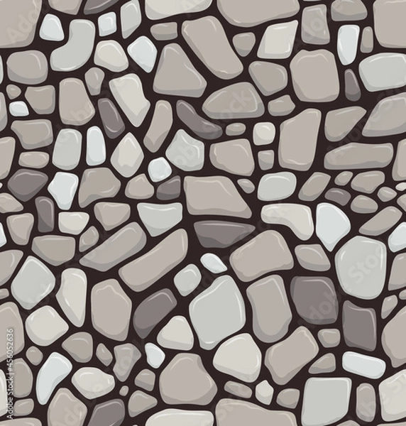Obraz Seabed Seamless pattern realistic stone floor texture stonewall background Vector illustration