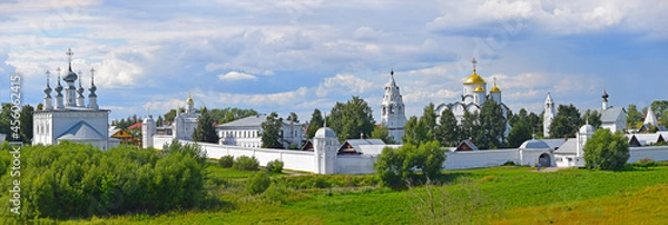 Fototapeta The Pokrovsky convent was founded in 1364 under Prince Dmitry of Suzdal, but the current form of the ensemble was formed only in the XVI century. Russia, Suzdal, August 2021
