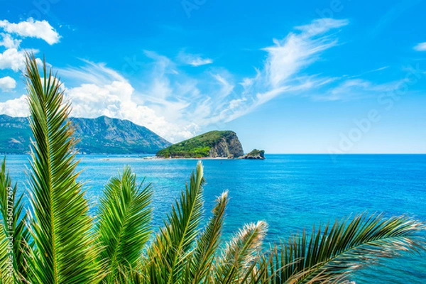Fototapeta Beautiful panoramic summer landscape of the Adriatic coast in The Budva Riviera, Montenegro