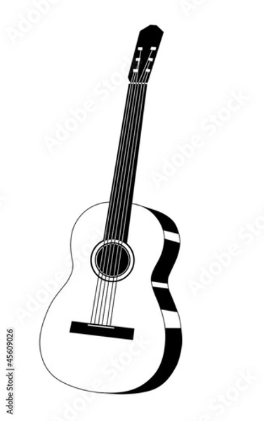 Obraz guitar drawing on white background