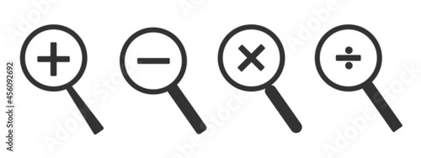 Fototapeta Magnifying glass line icon, outline vector sign, linear pictogram isolated on white.