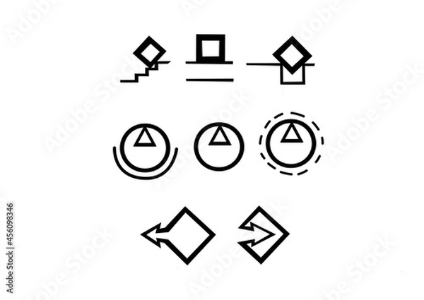 Fototapeta Graphic signs, simple Geometric shapes.