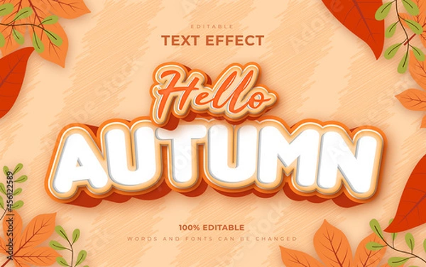 Obraz Hello autumn editable text effects template style