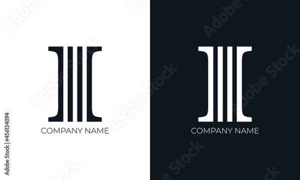 Fototapeta Initial letter i logo vector design template. Creative modern trendy i typography and black colors.