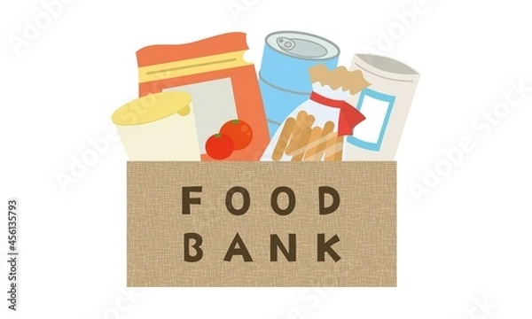 Obraz 段ボールに詰めた食品（フードバンク）