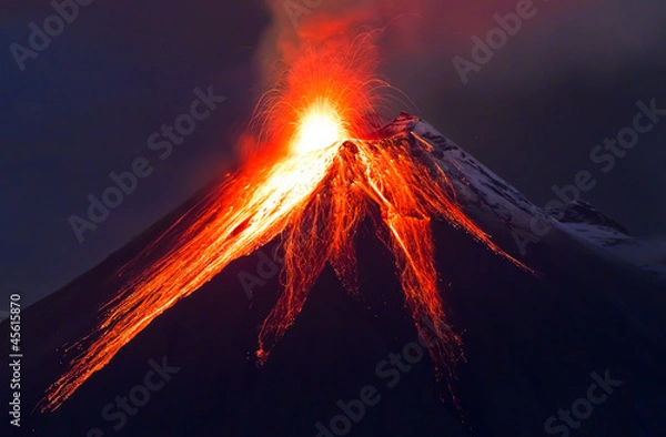Obraz Bliska erupcja wulkanu (Tungurahua)