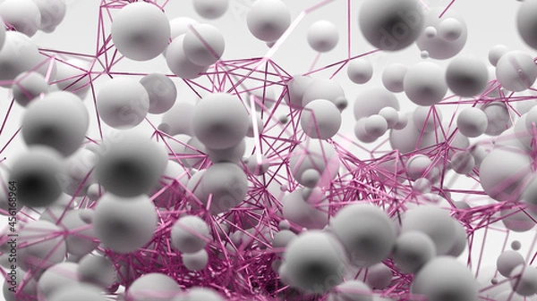Fototapeta Abstract 3D illustration. Neural networks and artifical intelligence. Modern abstract technology background