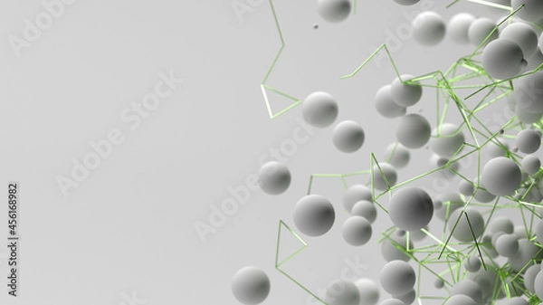 Fototapeta Abstract 3D illustration. Neural networks and artifical intelligence. Modern abstract technology background