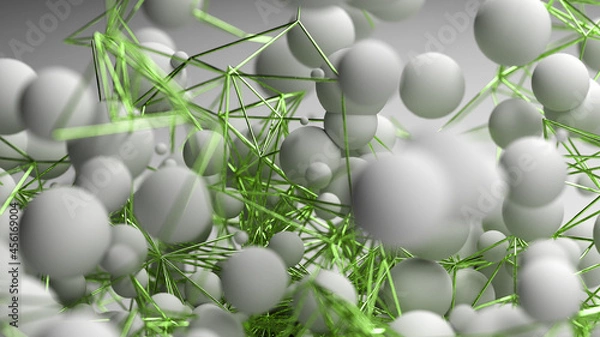 Fototapeta Abstract 3D illustration. Neural networks and artifical intelligence. Modern abstract technology background